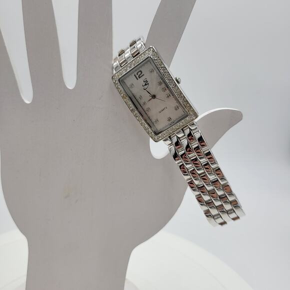 Suzanne Somers Watch Womens 9" Silver Stainless Steel Bracelet Quartz Movement - Picture 11 of 13